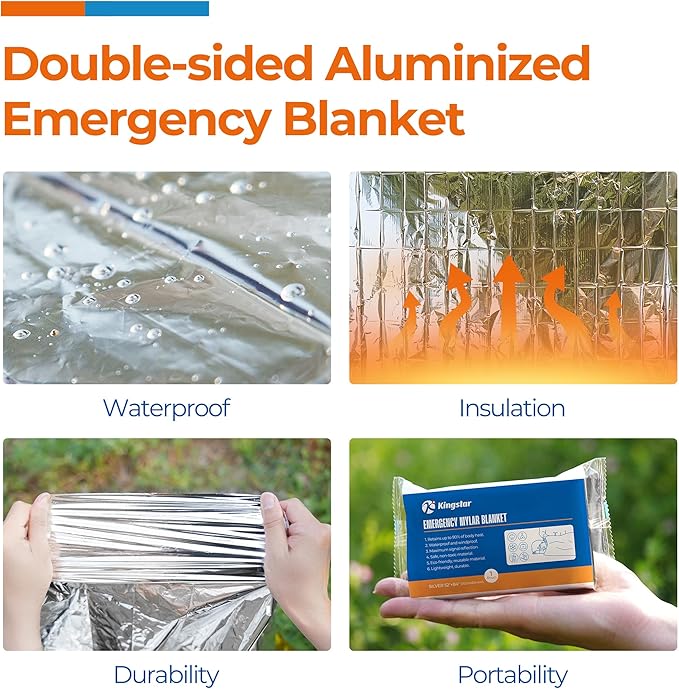 Emergency Blankets (75 Packs, 84" L x 52" W) Mylar Thermal Blankets for Survival and