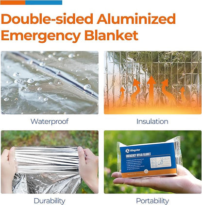 Emergency Blankets (75 Packs, 84" L x 52" W) Mylar Thermal Blankets for Survival and