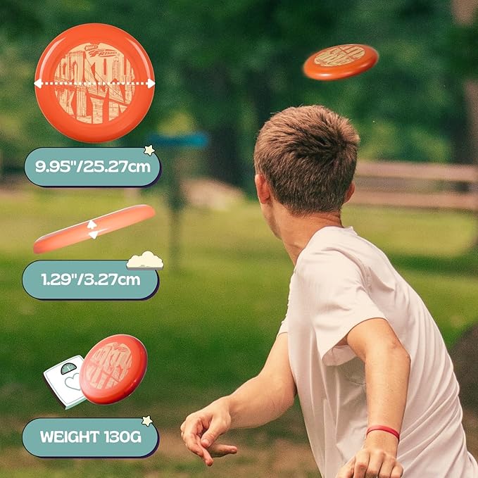 Wham-O Frisbee Cool Flyer Flying Disc, 9.95 Inch Sports Disc Lightweight Durable for Outdoor Beach
