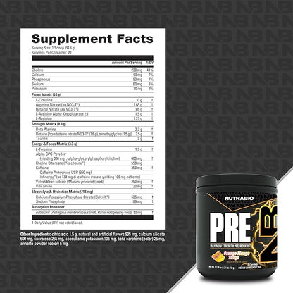 NutraBio Preworkout Powder, Orange Mango| Explosive Energy, Laser Focus, Extreme Pumps| Pre Workout