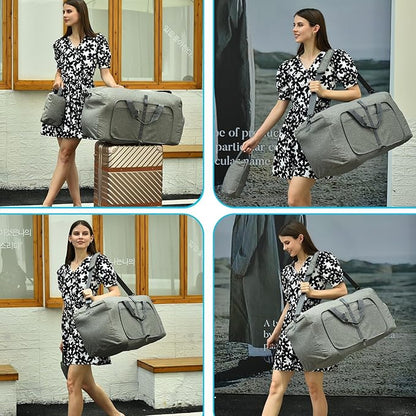 Felipe Varela Duffle Bag with Shoes Compartment and Adjustable Strap,Foldable Travel Duffel Bags