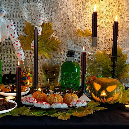 Set of 8 Halloween Bleeding Taper Candles 10 inch Black Taper Candles,Tears Taper Candle for Gothic