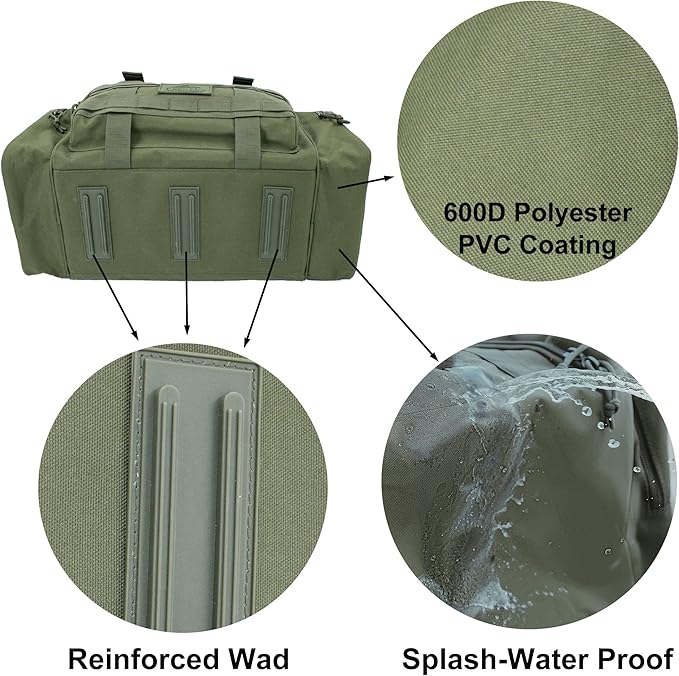 Duffel Bag – Heavy Duty Tactical Gym Bag for Men, Splashwater-Proof Weekender Travel Bag for