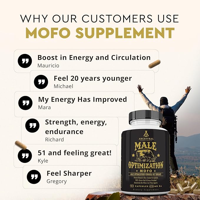 Ancestral Supplements Mofo, Supplements for Men, Support for Energy Levels and Overall Men's Health