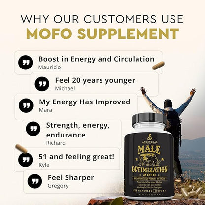 Ancestral Supplements Mofo, Supplements for Men, Support for Energy Levels and Overall Men's Health