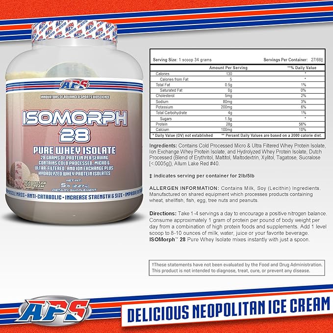 APS Nutrition Isomorph 28 Protein Powder | Pure Whey Isolate | Cold Pressed, Ultra- Filtered, & Ion