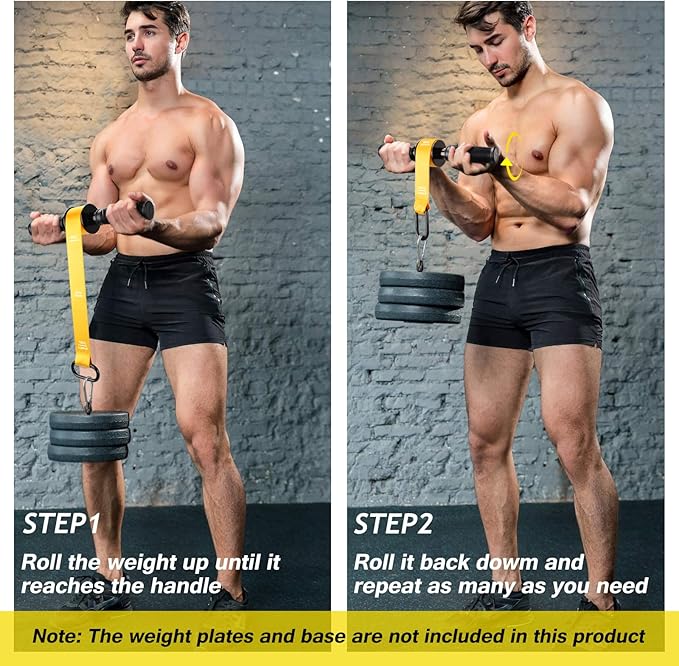 VAIIO Forearm Strengthener and Wrist Roller with Quick Locking Mechanism - Durable PVC Anti-Slip