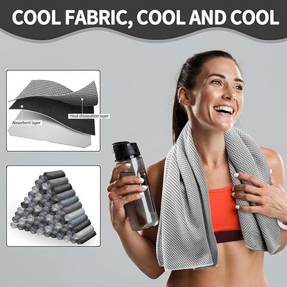 Honoson Cooling Towel Bulk - Neck & Face Cool Chilly Towels Microfiber Breathable Sport Sweat Rag