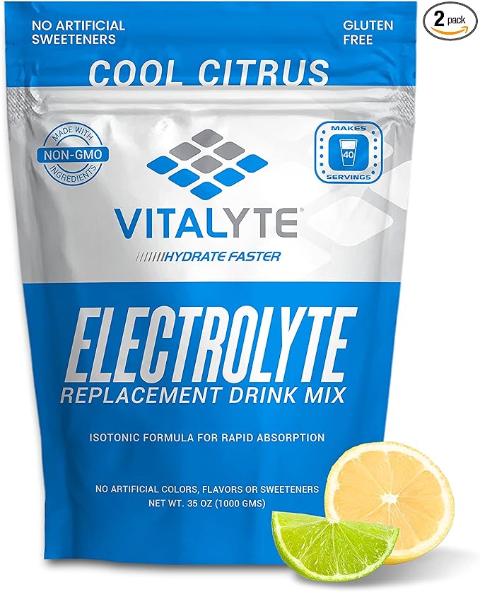 Vitalyte Electrolyte Powder (35 oz, 40 Servings Per Container)-Isotonic Drink Mix for Hydration