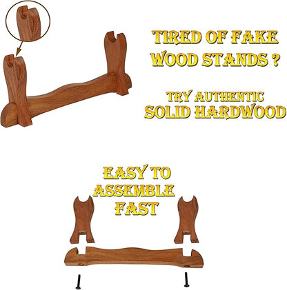 Mythrojan Medieval Sword Stand Solid Wood Horizontal Display Rack for Katana, Samurai, Gladiator