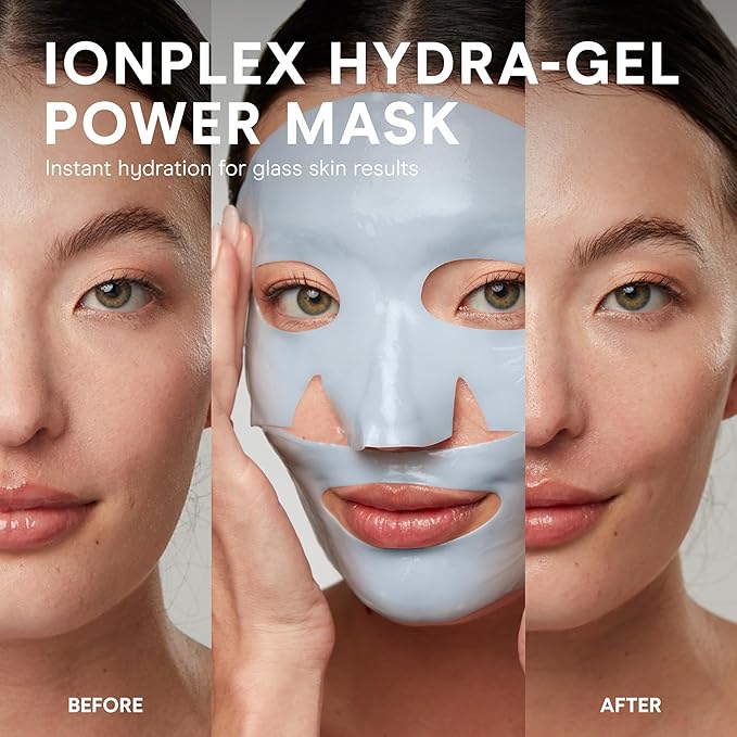 NuFACE IonPlex Hydra-Gel Power Mask - Hydrogel Korean Face Mask to Help Boost Hydration, Smooth