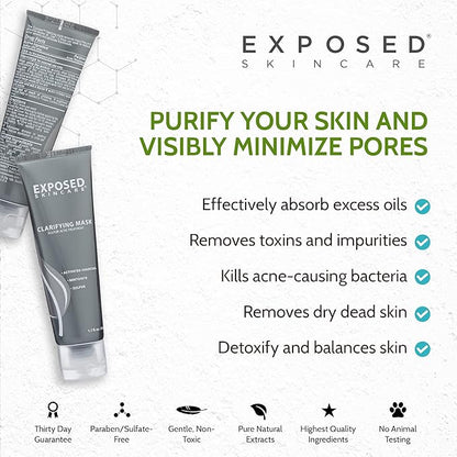 Exposed Skin Care Activated Charcoal Face Mask to Purify Skin, Regulate Oil Production and Visibly