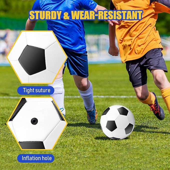 8 Pcs Sports Balls Set Include Basketball Football Soccer Volleyball with 2 Sport Equipment Bags 2