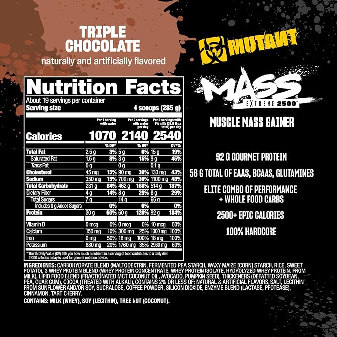 Mutant Mass Extreme Gainer ??Whey Protein Powder ??Build Muscle Size and Strength ??High Density