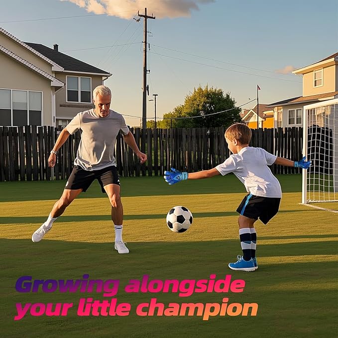Sportout Kids Goalkeeper Gloves, Soccer Gloves with Double Wrist Protection and Non-Slip Wear