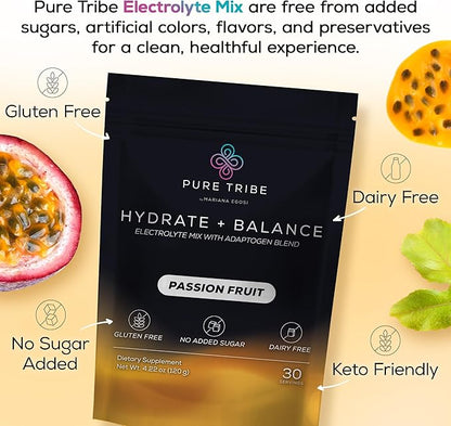 Electrolytes Powder Packets - Sugar Free Hydration Powder Drink Mix Loaded with 6 B Vitamins &