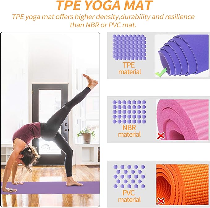 Yoga Starter Kit - 11-Piece Set with Yoga Blocks, Strap, Ball, Mat, Carrying Strap, Net Bag