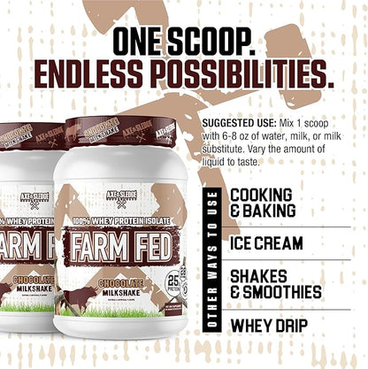 Axe & Sledge Farm Fed 100% Whey Protein Isolate | 25g Protein | Low Carb, Low Sugar, Gluten Free |