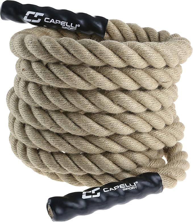 Capelli Sport Battling Ropes, Workout Battle Ropes for Strength Training and Cardio, Brown, 20 ft