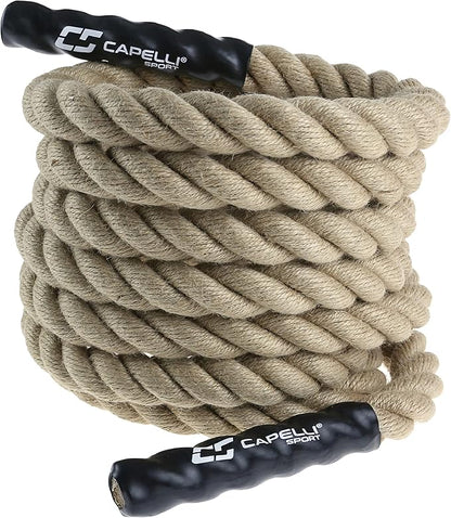 Capelli Sport Battling Ropes, Workout Battle Ropes for Strength Training and Cardio, Brown, 20 ft