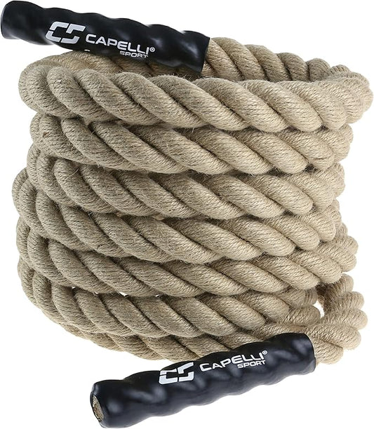 Capelli Sport Battling Ropes, Workout Battle Ropes for Strength Training and Cardio, Brown, 20 ft