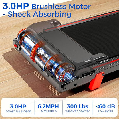 Treadmill with 5% Incline, Walking Pad Treadmill with Handle Bar, Portable Folding Treadmills for