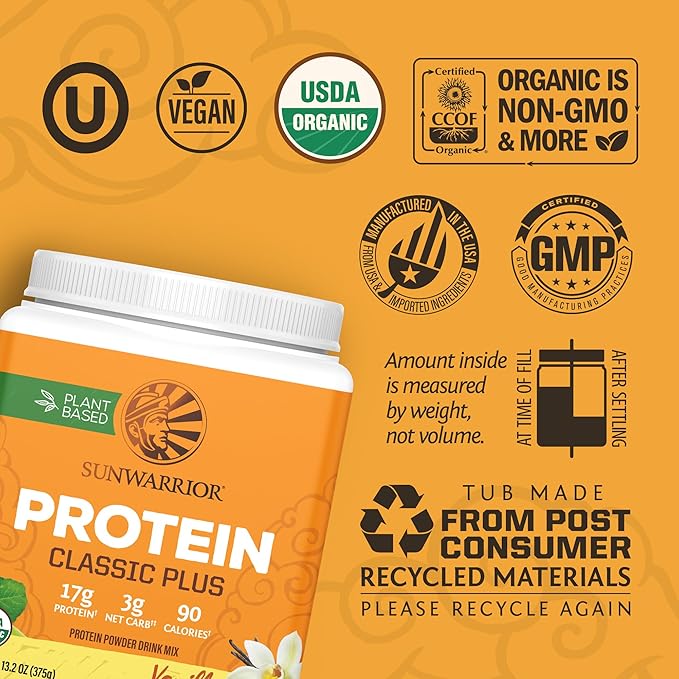 Vegan Organic Protein Powder Plant-Based | 5 Superfood Quinoa Chia Seed Soy Free Dairy Free Gluten