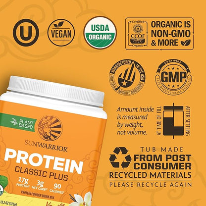 Vegan Organic Protein Powder Plant-Based | 5 Superfood Quinoa Chia Seed Soy Free Dairy Free Gluten
