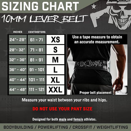 Weight Lifting Belt - Lever Gym Belt for Weightlifting, 10mm Leather Weight Belt for Men - 4 Inches