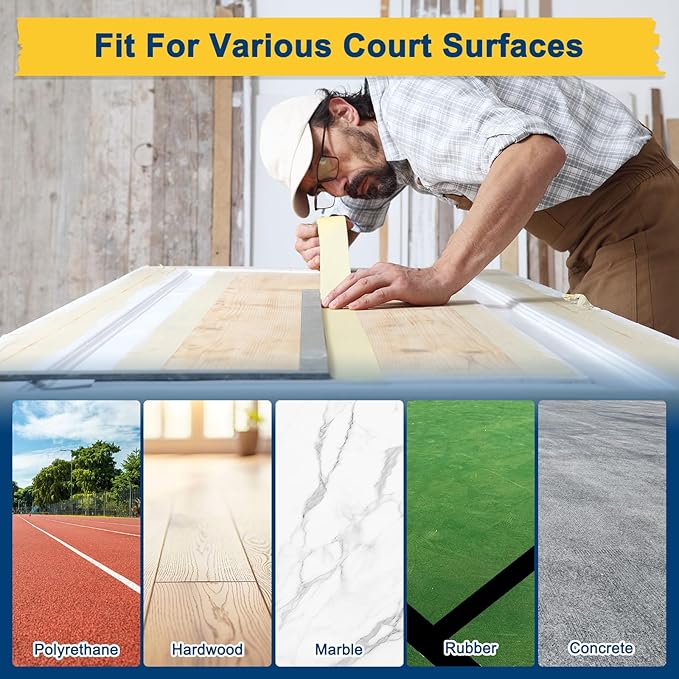 Pickleball Court Tape, Outdoor Pickleball Lines, No Residue Court Marking Kit for