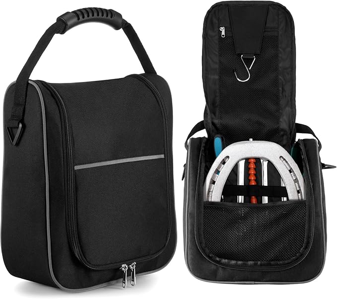Abbylike Compact Horseshoe Carrying Bag 11 x 10.5 x 4 Inch Horseshoe Set Bag Tournament Quality