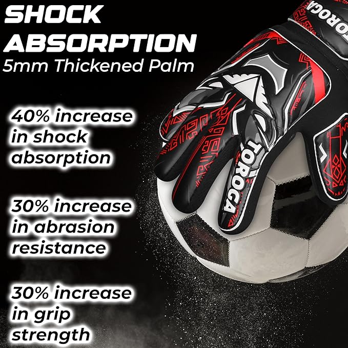 Goalkeeper Gloves for Kids & Youth – Soccer Goalie Gloves, Strong Latex Grip, Double Wrist Support