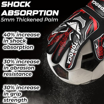 Goalkeeper Gloves for Kids & Youth – Soccer Goalie Gloves, Strong Latex Grip, Double Wrist Support