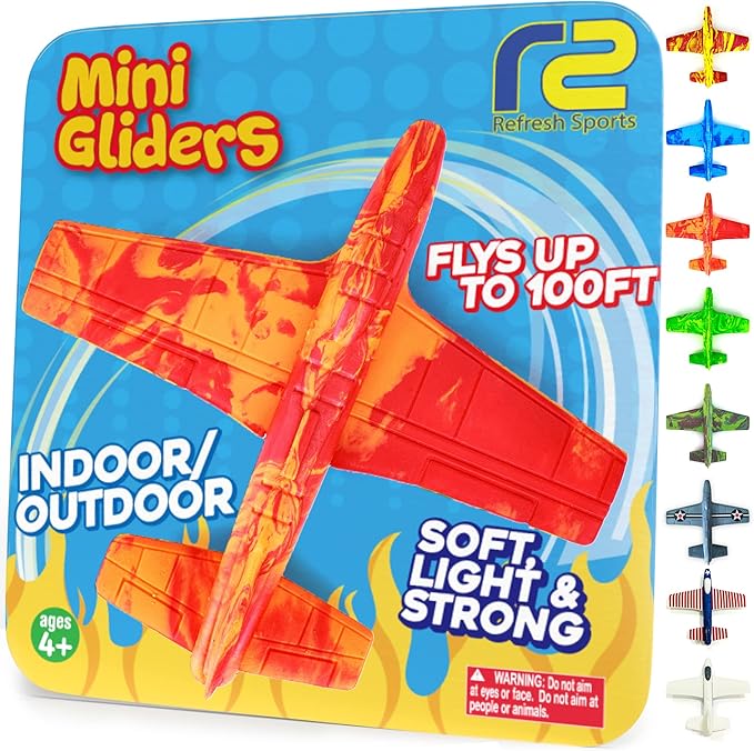 Airplane Toy Foam Glider Plane for Kids - Best Outdoor Toys for Boys & Girls - Kids Stocking