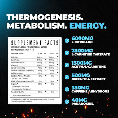 Wrecked Inferno - Thermogenic Pre Workout For Men & Women, Increase Energy, Boost Thermogenesis &