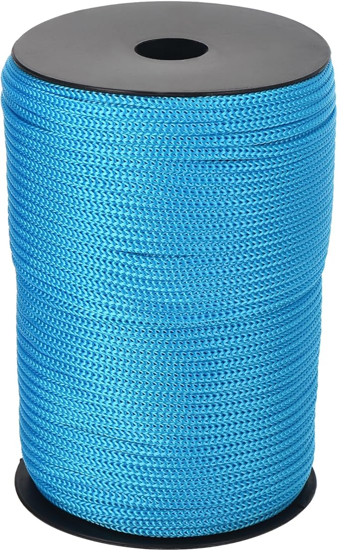 MECCANIXITY 5/32 Inch Polypropylene Rope Braided Ropes, 328ft Camping Rope Hollow Utility Cord for