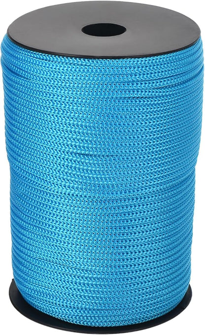 MECCANIXITY 5/32 Inch Polypropylene Rope Braided Ropes, 328ft Camping Rope Hollow Utility Cord for