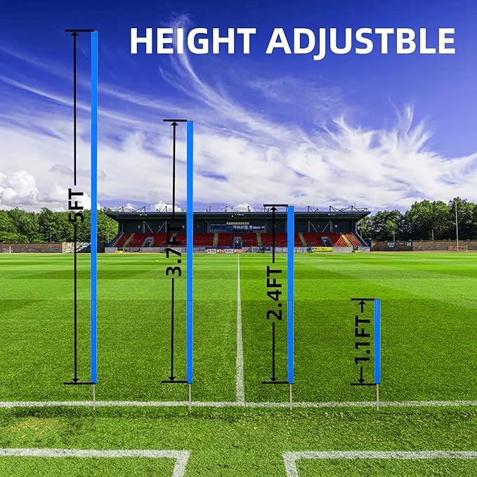 6 Pcs 5FT Adjustable Agility Training Poles for Soccer,Basketball,Football,Dog,Horse Training-Speed