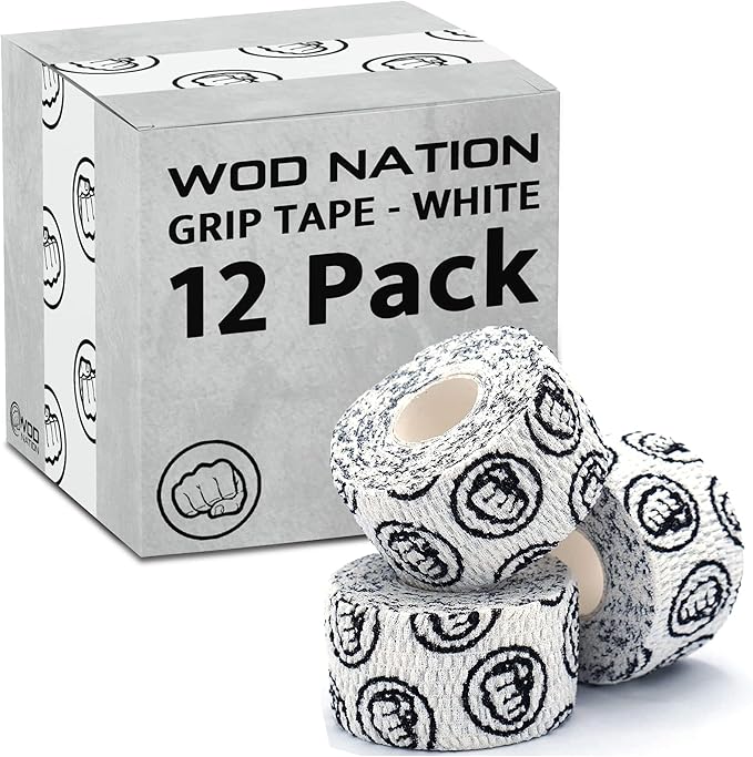 WOD Nation Flexible Hook-Grip Athletic Tape – Easy-Tear, Sweat-Proof Thumb & Finger Strips for