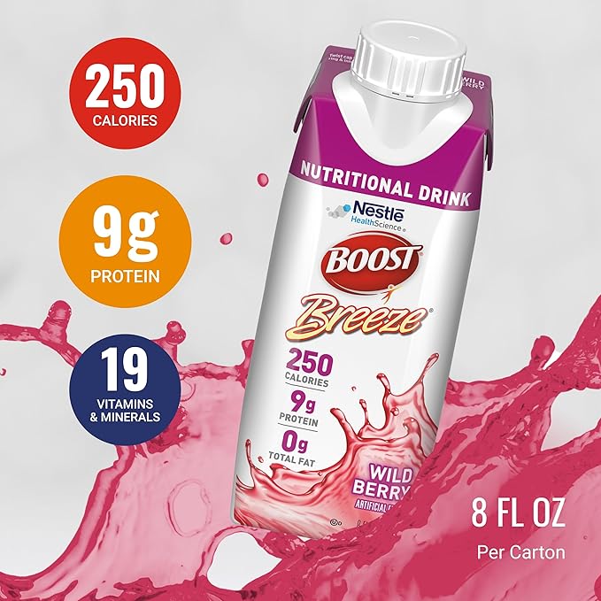 BOOST Breeze Clear Nutritional Drink - 250 Calories - 19 Vitamins & Minerals - 9 g Protein