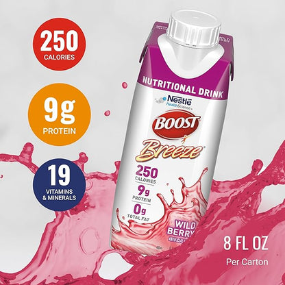 BOOST Breeze Clear Nutritional Drink - 250 Calories - 19 Vitamins & Minerals - 9 g Protein