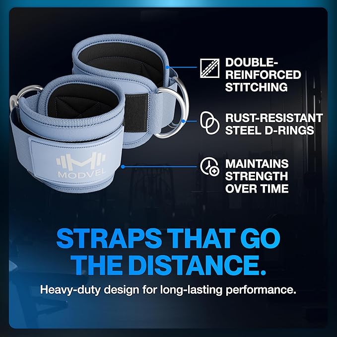Modvel Gym Ankle Strap for Cable Machines ??Glute & Leg Kickback Ankle Straps for Gym Workouts