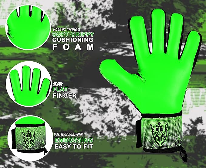 Soccer Goalie Goalkeeper Gloves for Kids Boys Youth & Adult,Latex Strong Grip Palms with Removable