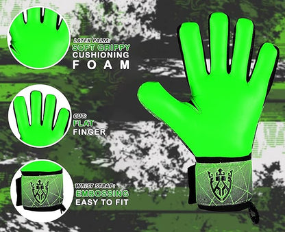 Soccer Goalie Goalkeeper Gloves for Kids Boys Youth & Adult,Latex Strong Grip Palms with Removable