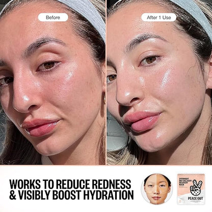 PEACE OUT Skincare Overnight Bio-Collagen Recovery Hydrating Face Mask to Calm Skin Irritation