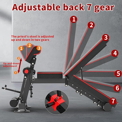 Adjustable Weight Bench,Utility Workout Bench Foldable Incline Decline Benches for Home Gym Full