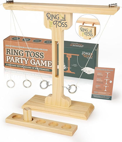 Ring Toss Game for Adults, 3-Second Instant Assembly Hook and Ring Game with Sturdy Structure, XL