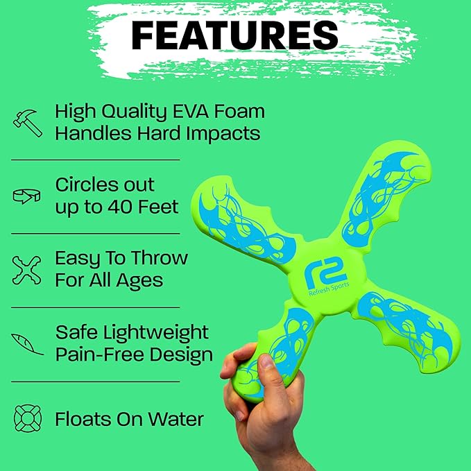 Boomerangs for Kids: Best Soft Flying Toy - Gifts for Boys & Girls All Ages - Fun Boy Stocking