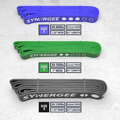 Synergee Resistance Loop Bands. Pull Up Assist Bands with Heavy Duty Resistance. Exercise Bands