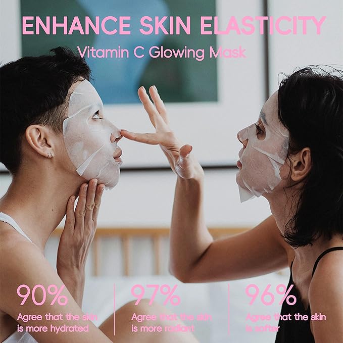 40 Pack Collagen Face Masks Skincare Bulk for All Skin Types,Hydrating Spa Face Mask for Sensitive